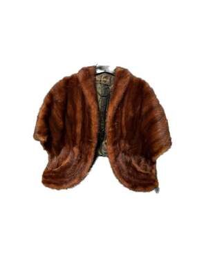 Vintage Titche-Goettinger Mahogany Mink Fur Stole Shawl Wrap